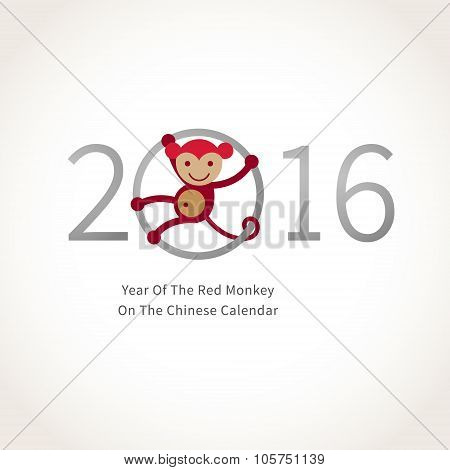 Illustration Of 2016 Year Of The Red Monkey.