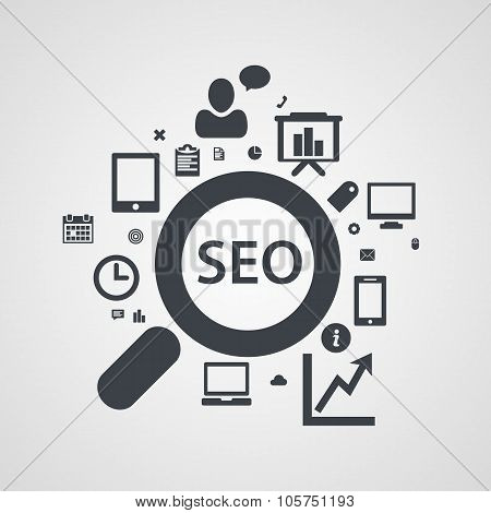 SEO icons Set, search engine optimization