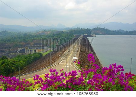 Surat Thani, Thailand - January 19, 2014: Ratchaprapha Dam In Khao Sok National Park