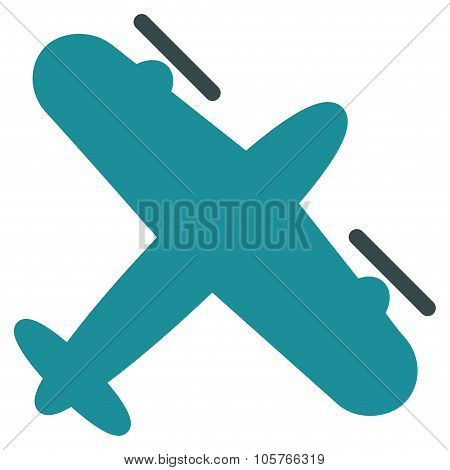 Propeller Aircraft Flat Icon