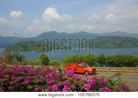 Surat Thani, Thailand - January 19, 2014: Ratchaprapha Dam In Khao Sok National Park