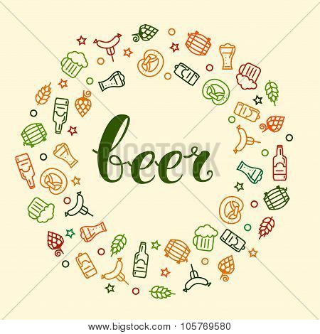 Beer Icons And Hand Lettering