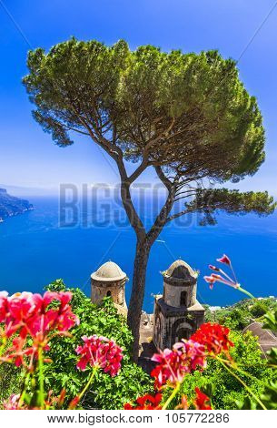scenic Amalfi -beautiful views and beautiful churches.Ravello, Italy