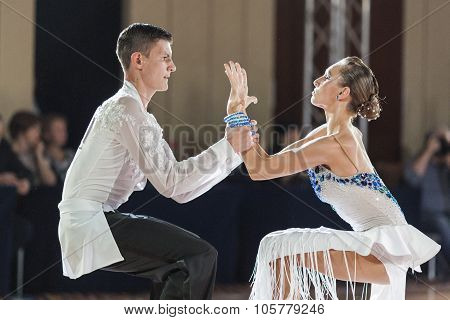 Minsk, Belarus-september 27, 2015: Karatkevich Vladimir And Kratchenko Nataliya Perform Juniors-2 La