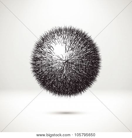 Abstract ball with curvy needles