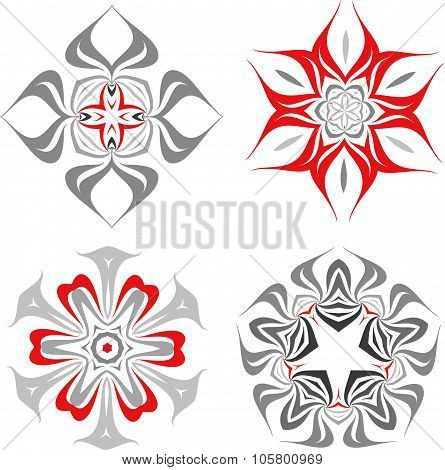 Duocolor abstract flower set