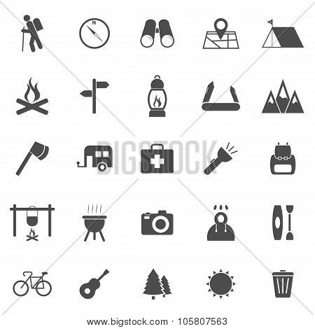 Trekking Icons On White Background