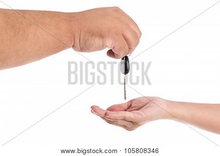 Hand Wait The Key Isolated