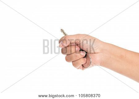 Hand Hold The Key Isolated