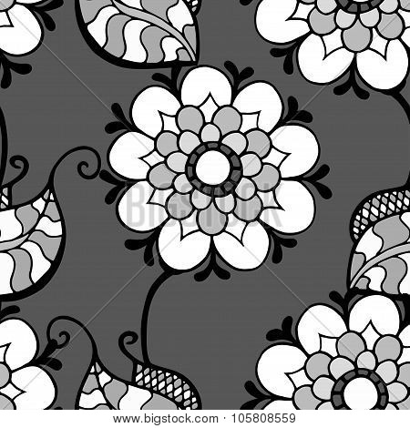 Monochrome Floral Pattern.