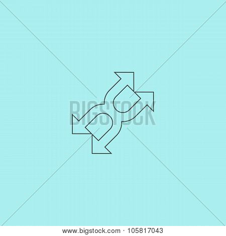 fourfold Arrow - Vector icon isolated