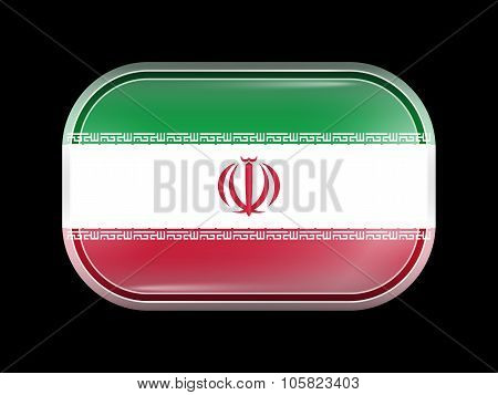 Flag Of Iran. Rectangular Shape With Rounded Corners