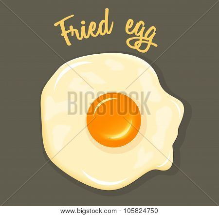 Vector Fried Egg Breakfast Illustration