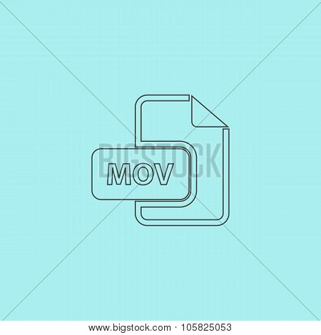 MOV video file extension icon vector.