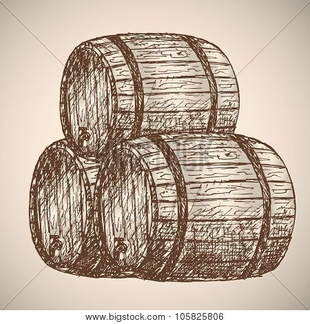 Beer. Drawing by hand.