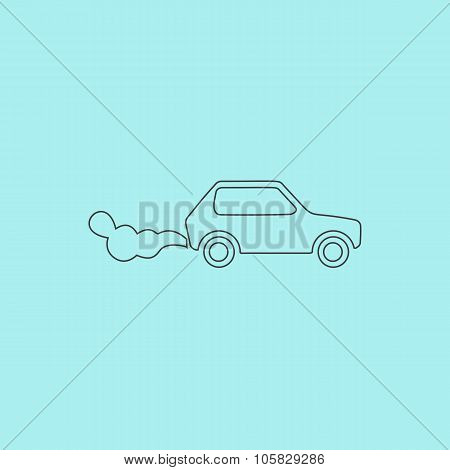 Car emits carbon dioxide