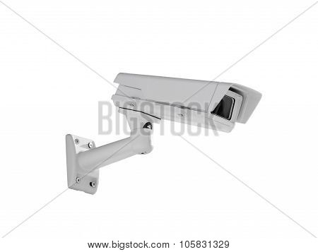 Heavy Duty Exterior Surveillance Camera Side View Isolated On White