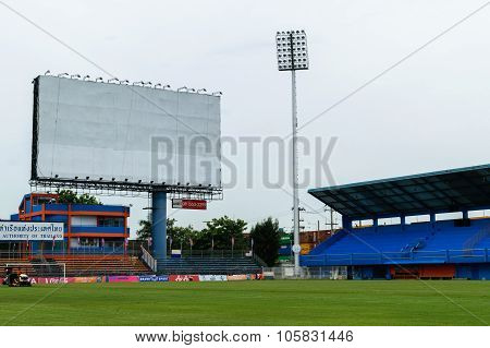 Pat Football Stadium With Blank Billboard