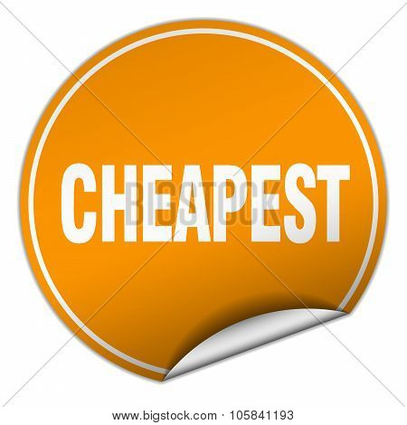Cheapest Round Orange Sticker Isolated On White
