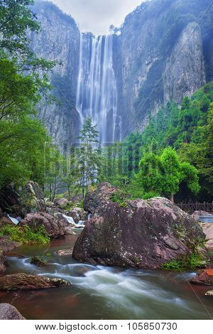 Natural spring waterfall