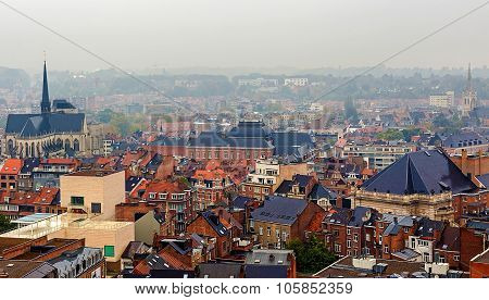 Aerial View Of Leuven, Belgium, From University Tower