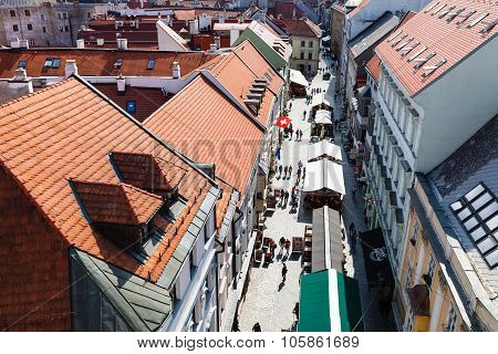 Above View Of Houses On Michalska In Bratislava