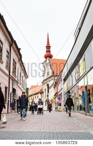 People On Josefska Street In Brno City