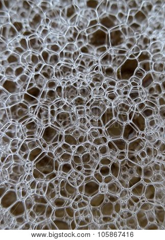 Close-up of foam bubbles on coffee.