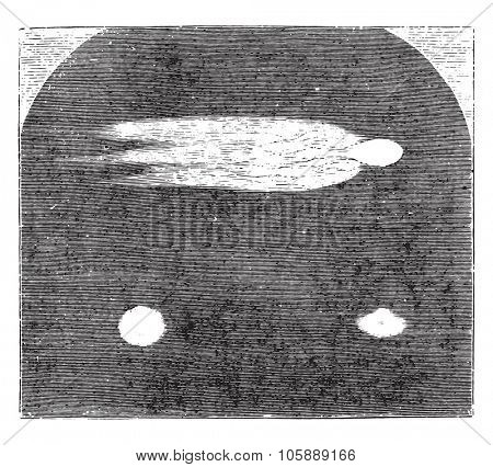 Meteor of 18th August 1789, as seen from Windsor, vintage engraved illustration.