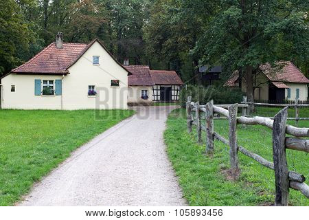 Small village in forest