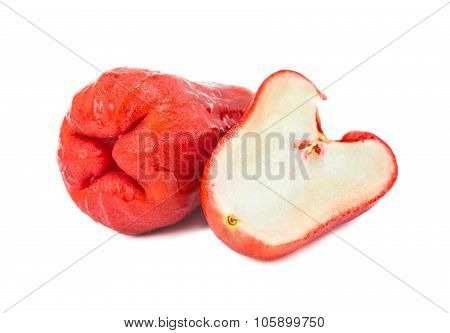 Roes apple fruit isolated on white background
