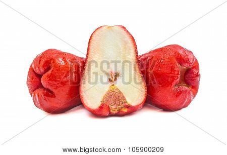 Roes apple fruit isolated on white background