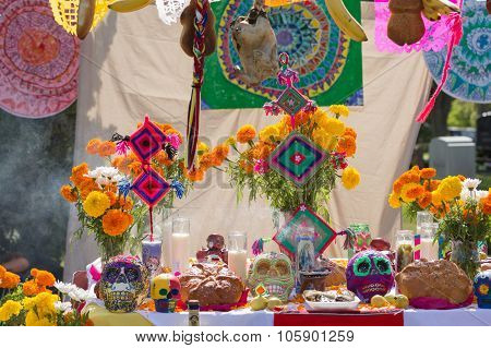 Traditional Mexican Altar Installation.