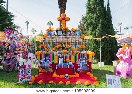 Traditional Mexican Altar Installation.