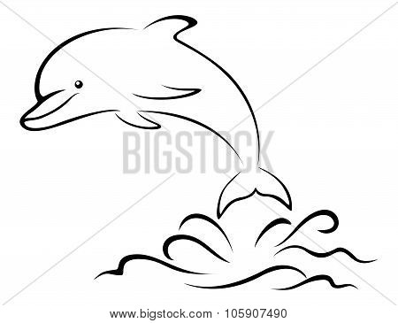 Dolphin and Sea Waves, Contour