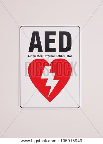 Automatic Electronic Defibrillator location sign