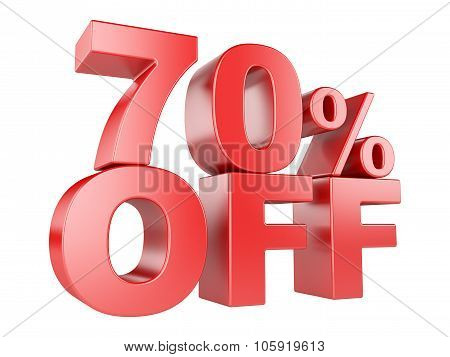 70 Percent Off 3D Icon.