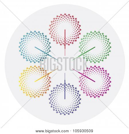 Simple graphic of sparklers. An elegant festive Deewali graphic.