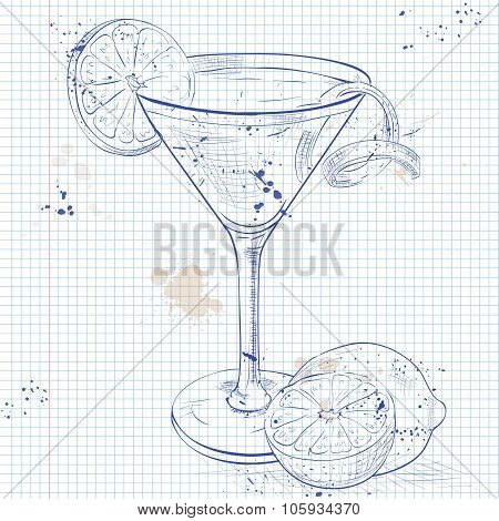 Cosmopolitan on a notebook page