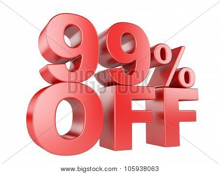 99 Percent Off 3D Icon.