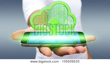 Businessman Using The Cloud