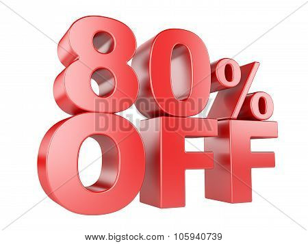 80 Percent Off 3D Icon.