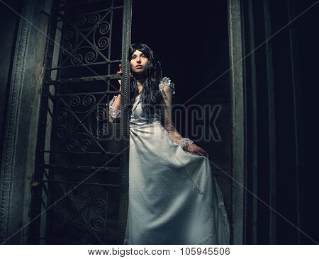 Witch from a crypt in the cemetery