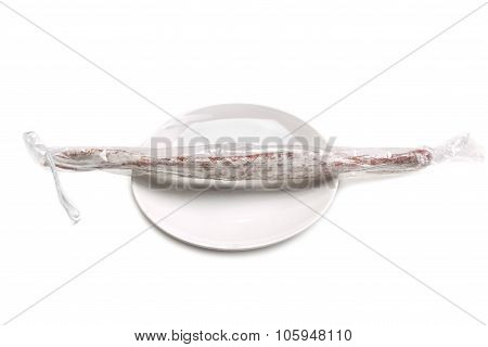 Sausage On A Plate In The Package