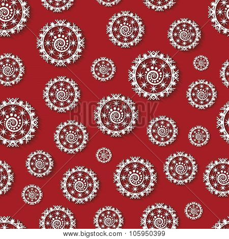 Seamless Pattern With Paper Snowflakes
