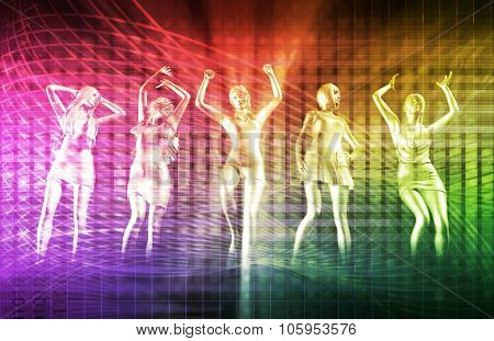 Disco Electronic Music Techno Party Background Art