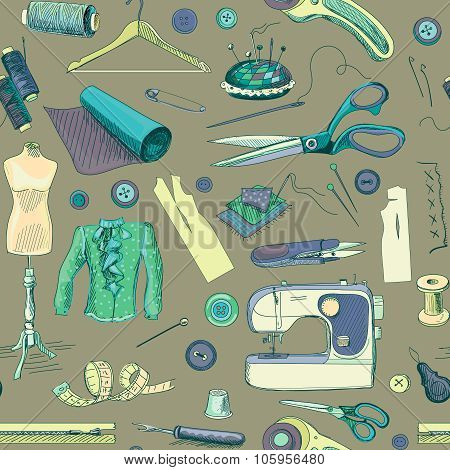 Hand drawn sewing pattern