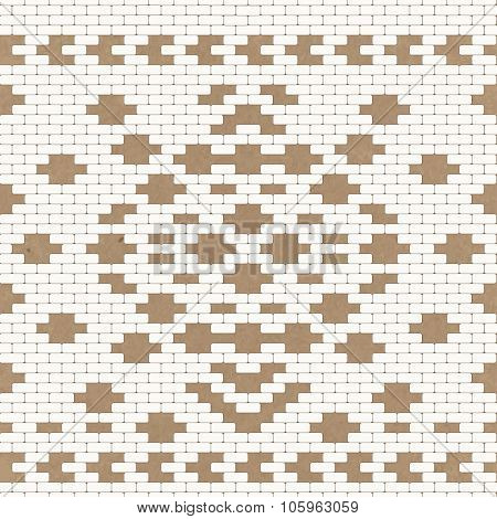 Seamless white ornament brick wall