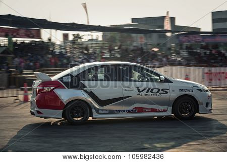 Car Performance On The  Track With Motion Blur