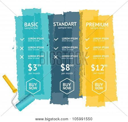 Pricing List. Vector